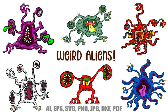 6 Weird Alien Blob Monster Creatures for Dynamic Design