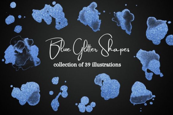 Blue Glitter Shapes Clipart: Elevate Your Designs with Sparkle