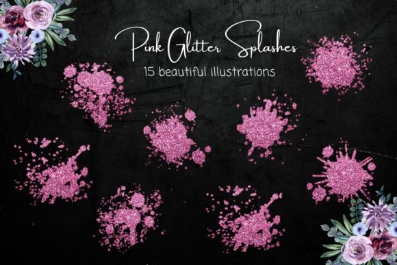 Elevate Your Designs with Pink Glitter Splashes