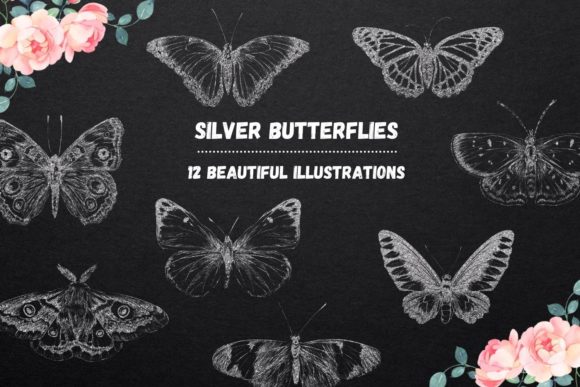 Elevate Your Designs with Silver Glitter Butterflies
