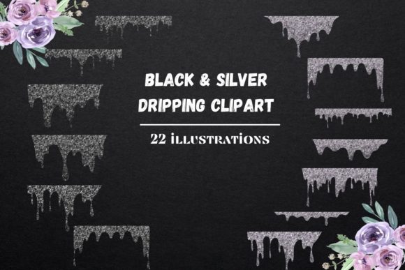 Elevate Your Visuals with Silver Dripping & Glitter Overlays