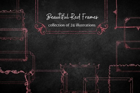 Red Glitter Frames Collection: Elevate Your Designs