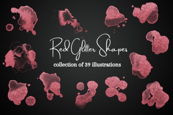Red Glitter Shapes Clipart: Elevate Your Visual Projects