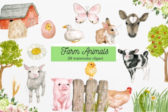 Watercolor Farm Animals: A Designer's Charming Asset